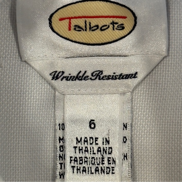 Talbots White Button-Front Women's Blouse - Picture 5 of 6